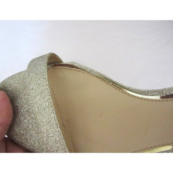 Jewel Badgley Mischka Lydia Gold Embellished Block Heel Sandals Size 8M - Picture 7 of 7